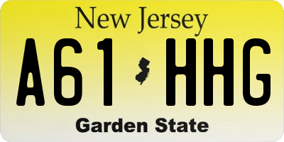 NJ license plate A61HHG
