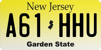 NJ license plate A61HHU
