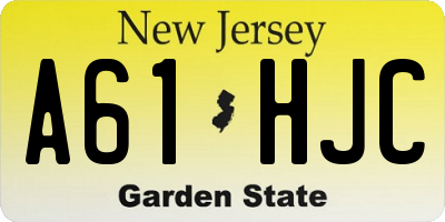 NJ license plate A61HJC