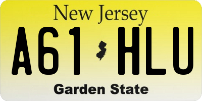 NJ license plate A61HLU