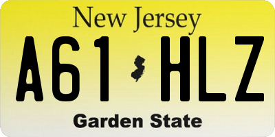 NJ license plate A61HLZ