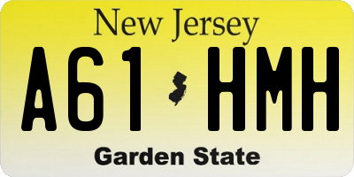 NJ license plate A61HMH