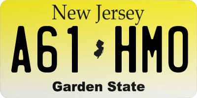 NJ license plate A61HMO