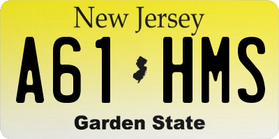 NJ license plate A61HMS