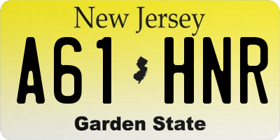 NJ license plate A61HNR