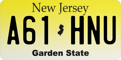 NJ license plate A61HNU