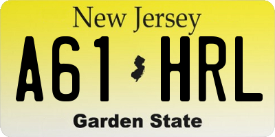 NJ license plate A61HRL