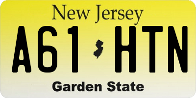 NJ license plate A61HTN