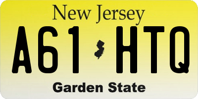 NJ license plate A61HTQ