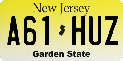 NJ license plate A61HUZ