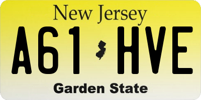 NJ license plate A61HVE