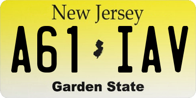 NJ license plate A61IAV