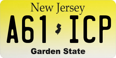 NJ license plate A61ICP