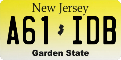 NJ license plate A61IDB