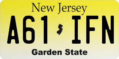 NJ license plate A61IFN