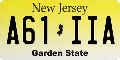 NJ license plate A61IIA