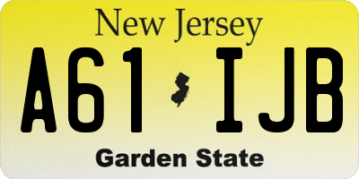 NJ license plate A61IJB