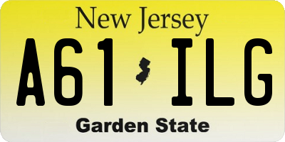 NJ license plate A61ILG