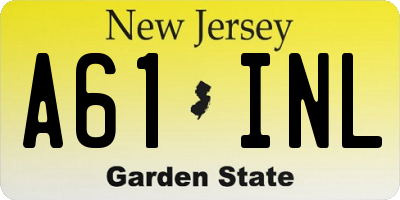 NJ license plate A61INL