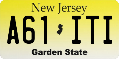 NJ license plate A61ITI