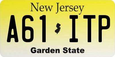 NJ license plate A61ITP