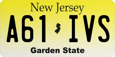 NJ license plate A61IVS