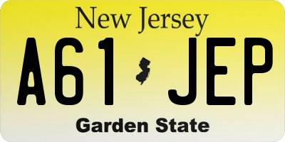 NJ license plate A61JEP