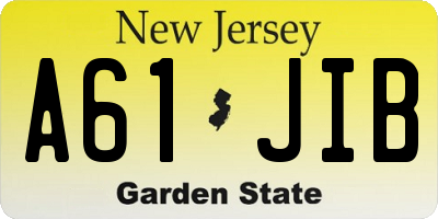 NJ license plate A61JIB