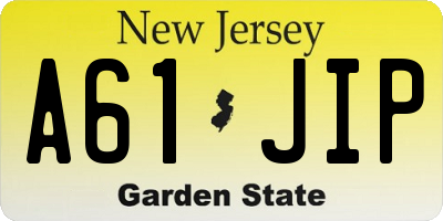 NJ license plate A61JIP