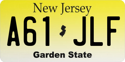 NJ license plate A61JLF