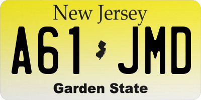 NJ license plate A61JMD