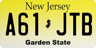 NJ license plate A61JTB