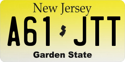 NJ license plate A61JTT
