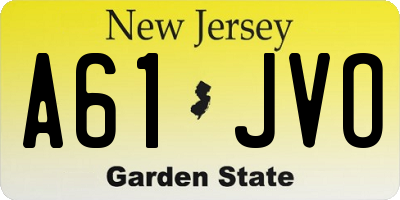 NJ license plate A61JVO