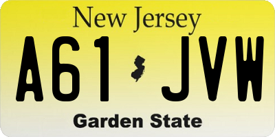 NJ license plate A61JVW