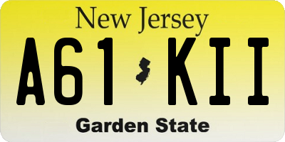 NJ license plate A61KII