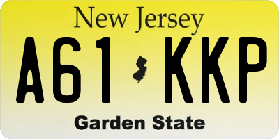 NJ license plate A61KKP