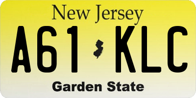 NJ license plate A61KLC