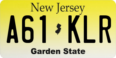 NJ license plate A61KLR