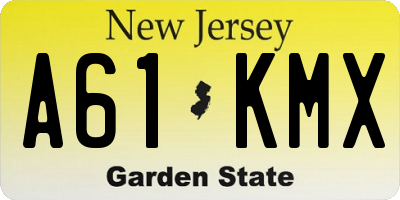 NJ license plate A61KMX