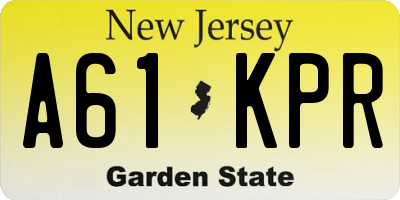 NJ license plate A61KPR
