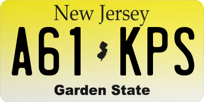 NJ license plate A61KPS