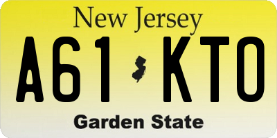 NJ license plate A61KTO