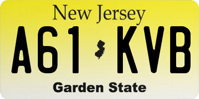NJ license plate A61KVB