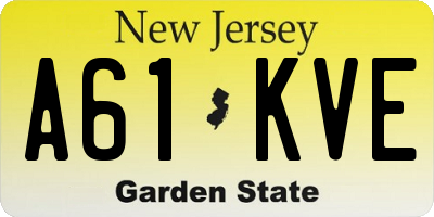 NJ license plate A61KVE