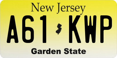 NJ license plate A61KWP