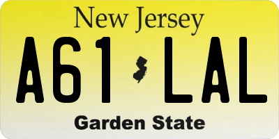 NJ license plate A61LAL