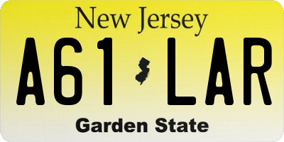 NJ license plate A61LAR