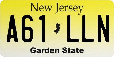 NJ license plate A61LLN