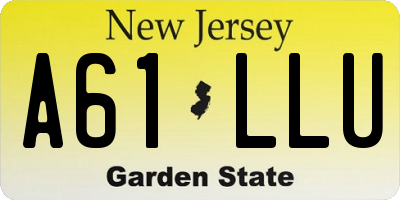 NJ license plate A61LLU